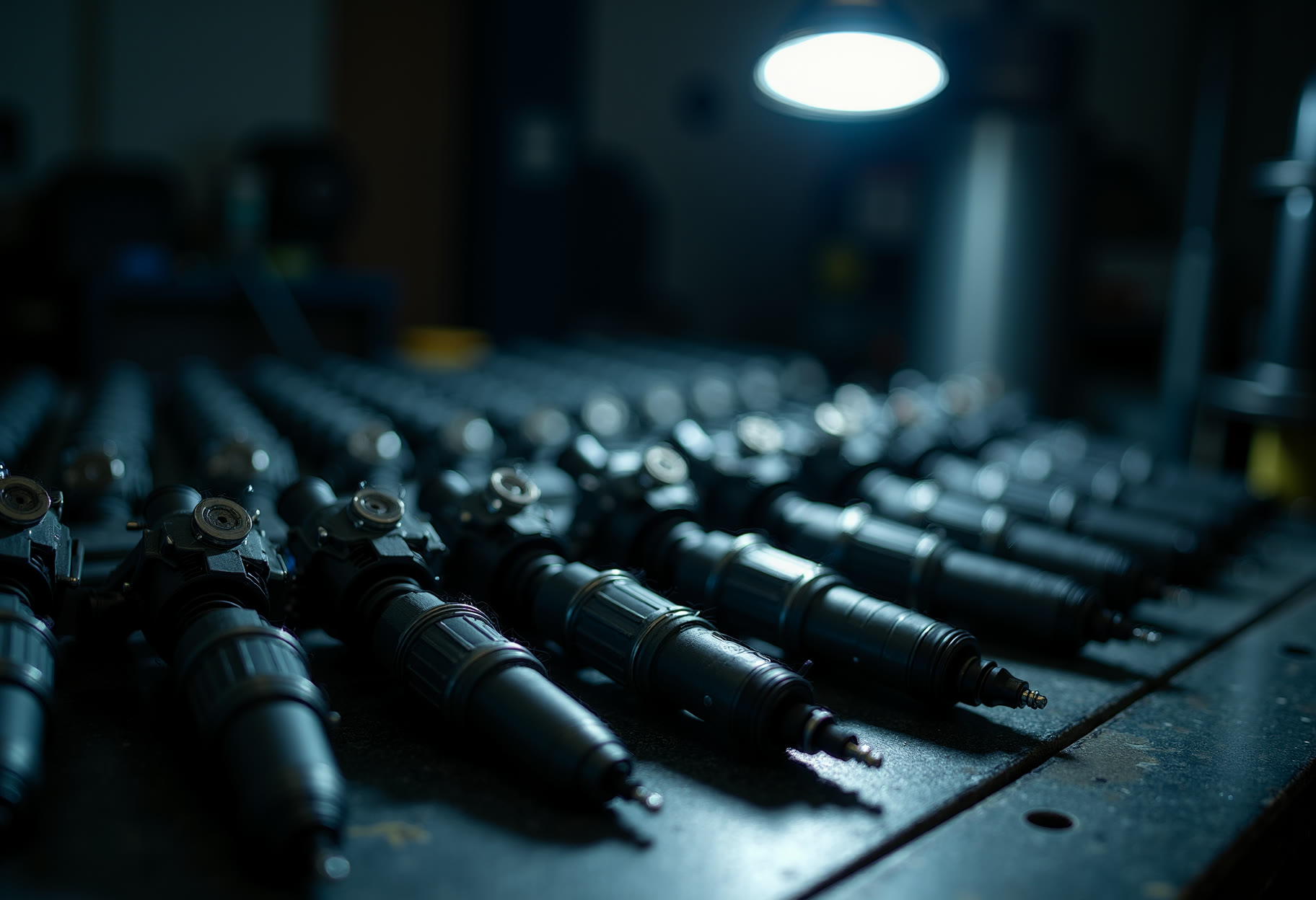 Injectors and cups, cleaned